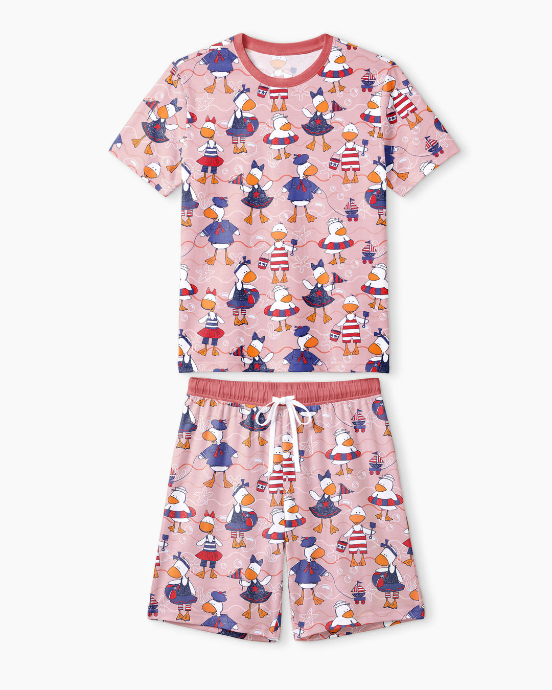 Freedom Floaties Family Matching Bamboo Men Short Sleeve Short Pajama Set
