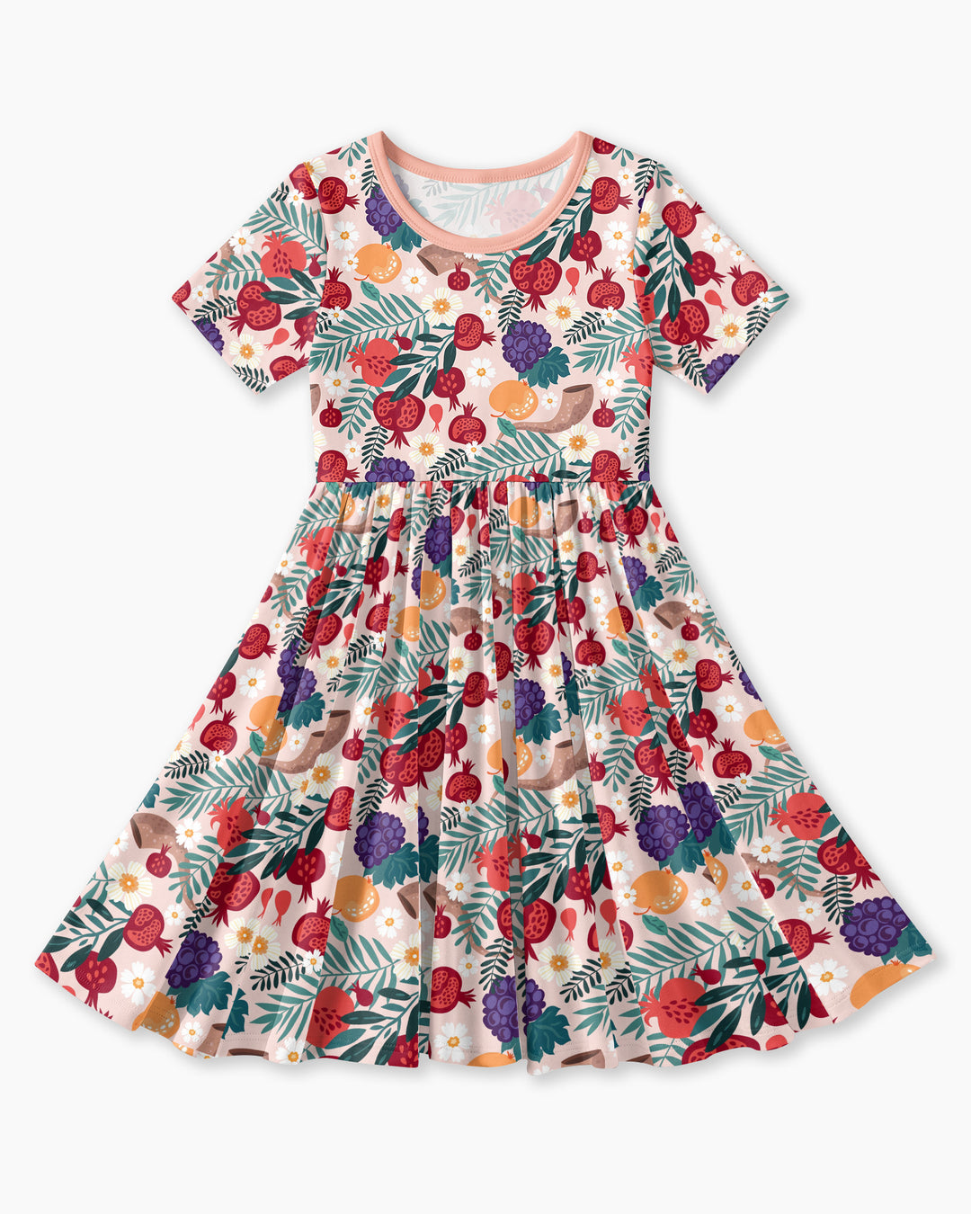 Pomegranate Blessings Night Family Matching Bamboo Twirl Dress