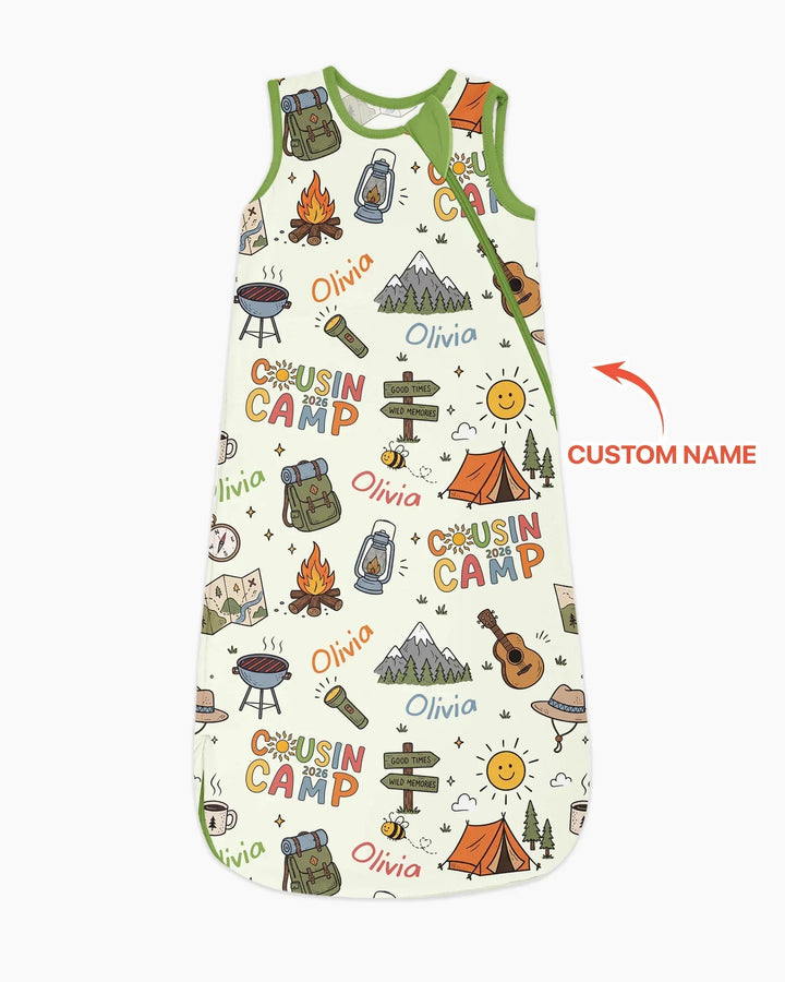 Custom Name Cousin Camp 2026 Bamboo Sleep Bag