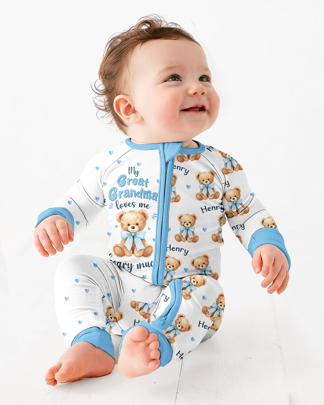 Grandma/... Loves Me Beary Much Personalized Bamboo Convertible Zippy