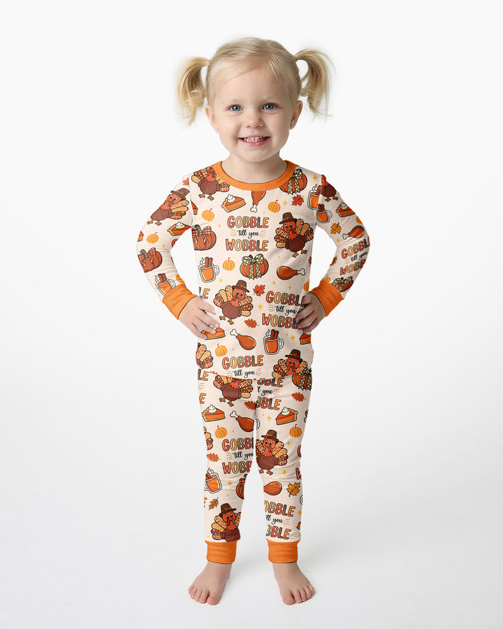 Gobble Gobble Till You Wobble Bamboo Two Piece Long Sleeve Pajama Set