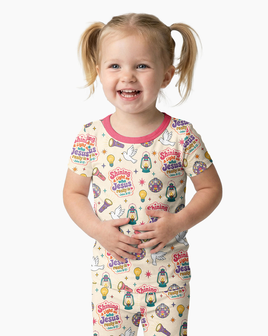 Summer Retro Ice Creams Family Matching Bamboo Two Piece Short Sleeve Pajama Set