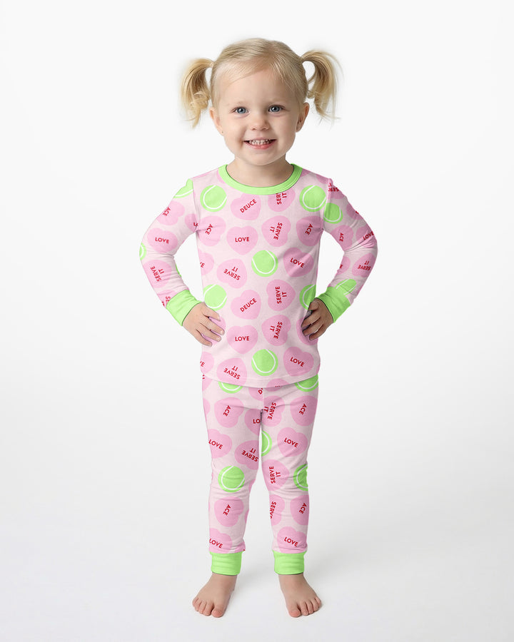Tennis with Love Bamboo Two Piece Long Sleeve Pajama Set