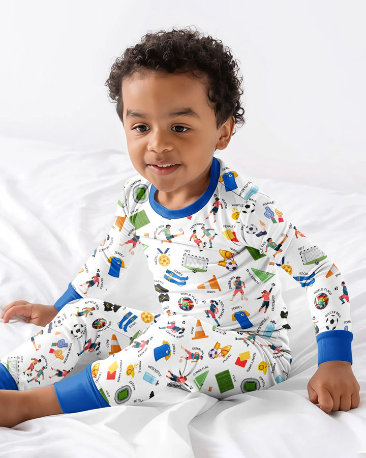 Soccer Fever All About The Game Bamboo Two Piece Long Sleeve Pajama Set