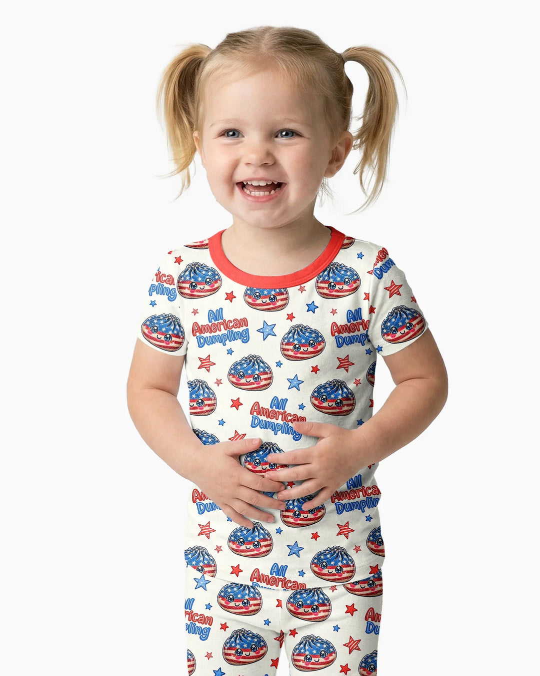 All American Dumpling Bamboo Two Piece Short Sleeve Pajama Set