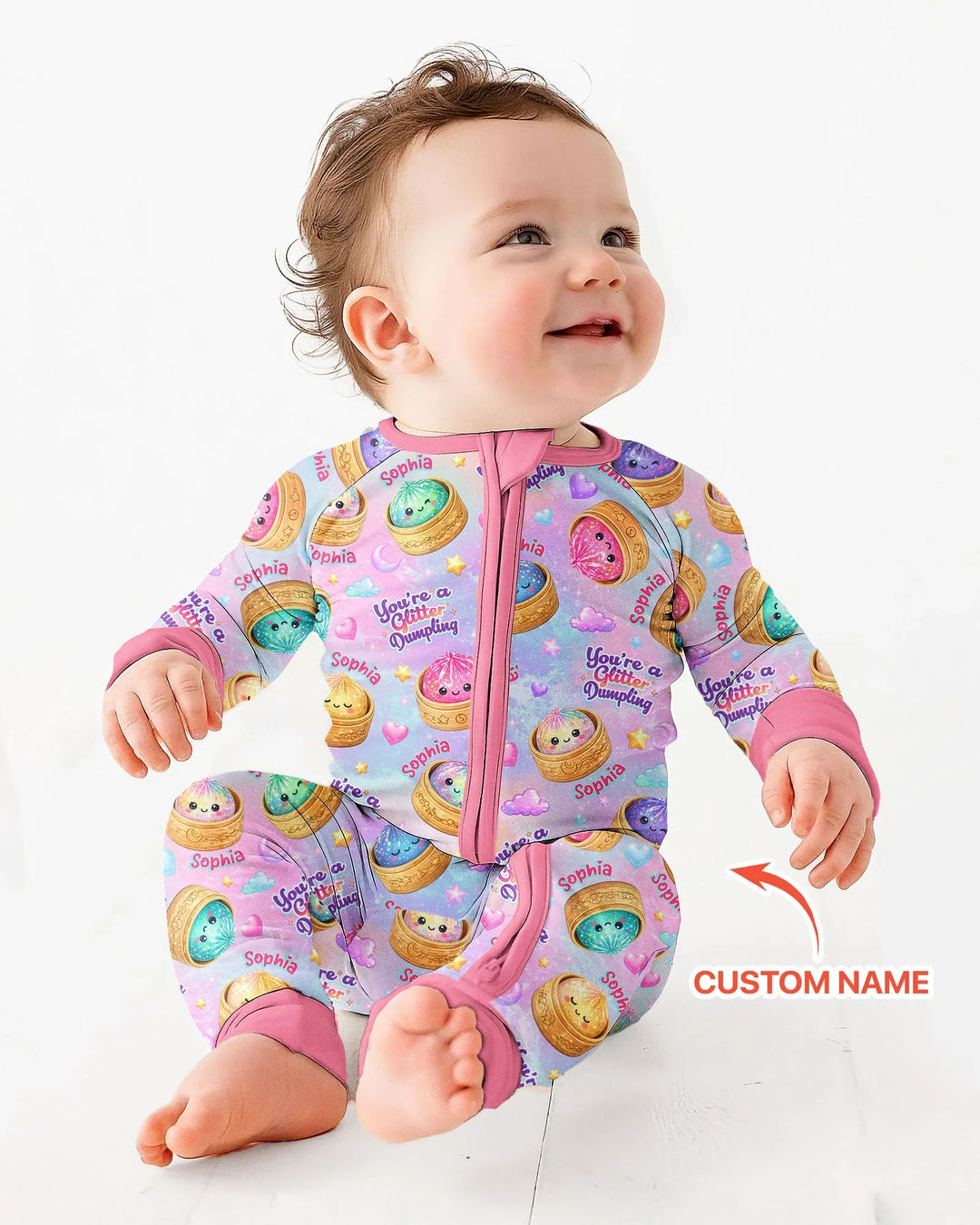 Custom Name You're A Glitter Dumpling Bamboo Convertible Zippy