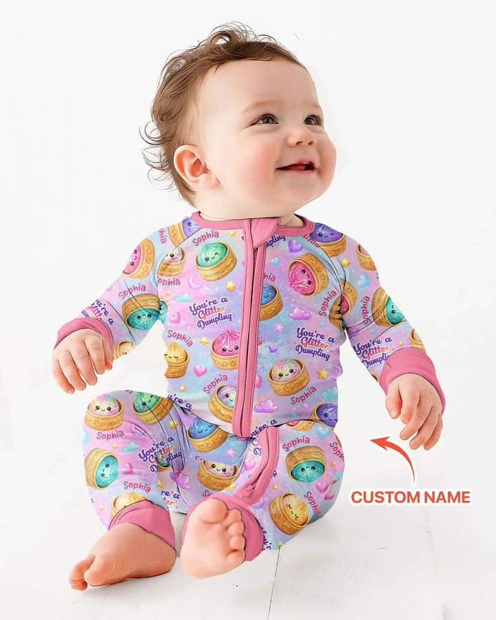 Custom Name You're A Glitter Dumpling Bamboo Convertible Zippy