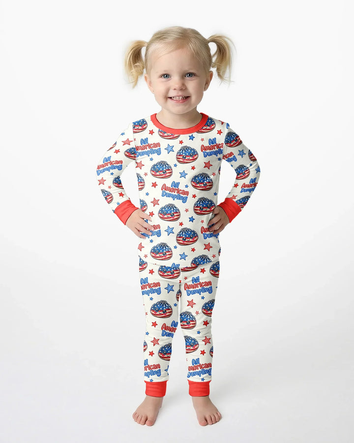 All American Dumpling Bamboo Two Piece Long Sleeve Pajama Set
