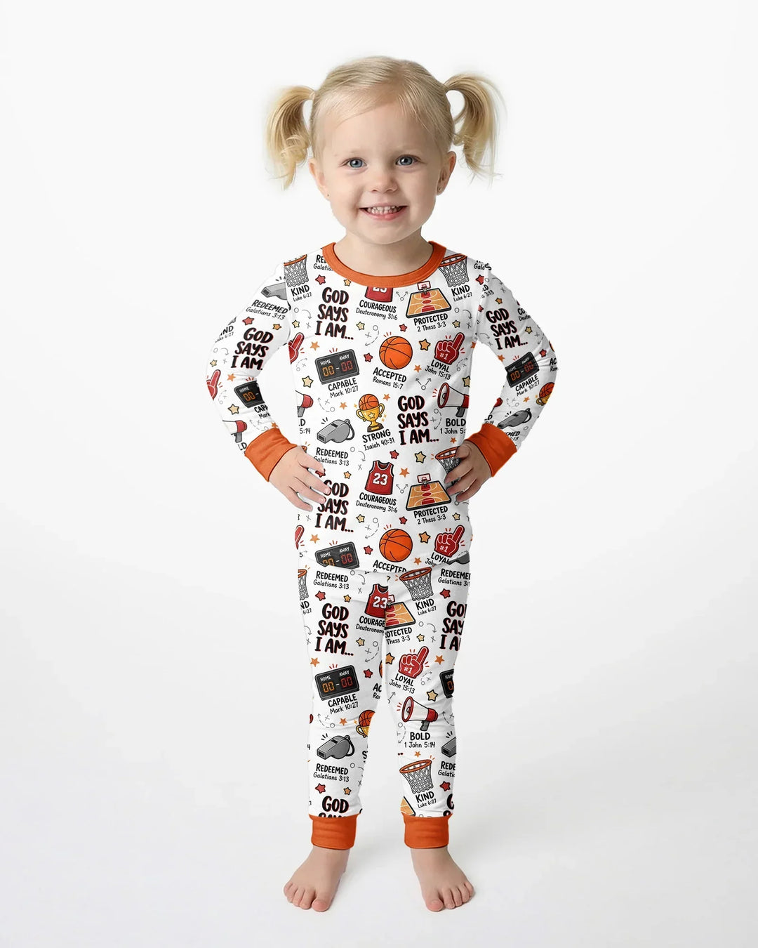 Basketball God Says I Am Bamboo Two Piece Long Sleeve Pajama Set