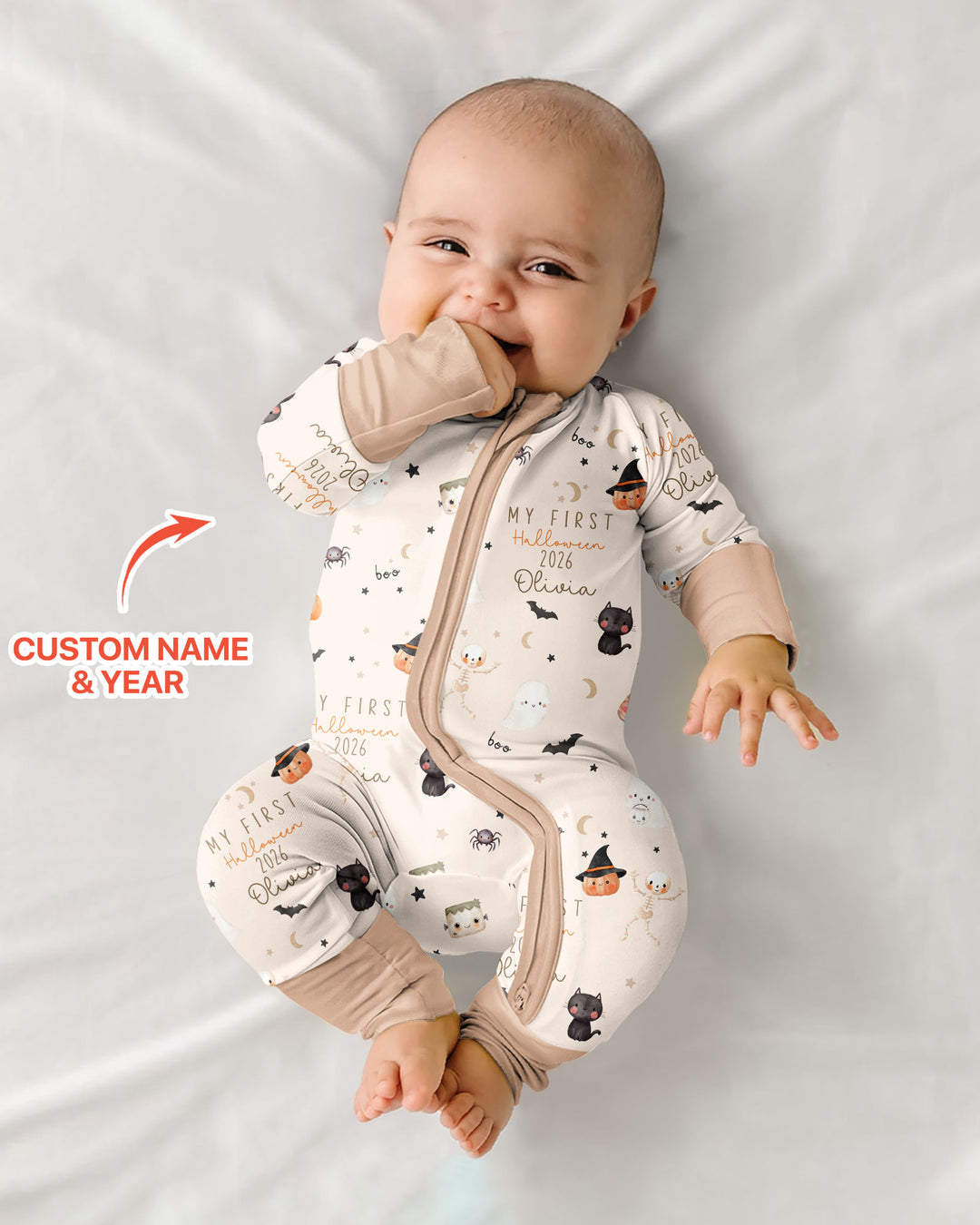 Personalised Baby First Halloween Bamboo Convertible Zippy