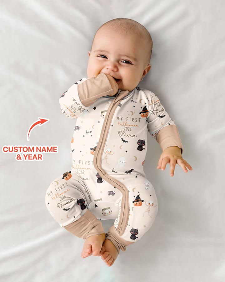 Personalised Baby First Halloween Bamboo Convertible Zippy