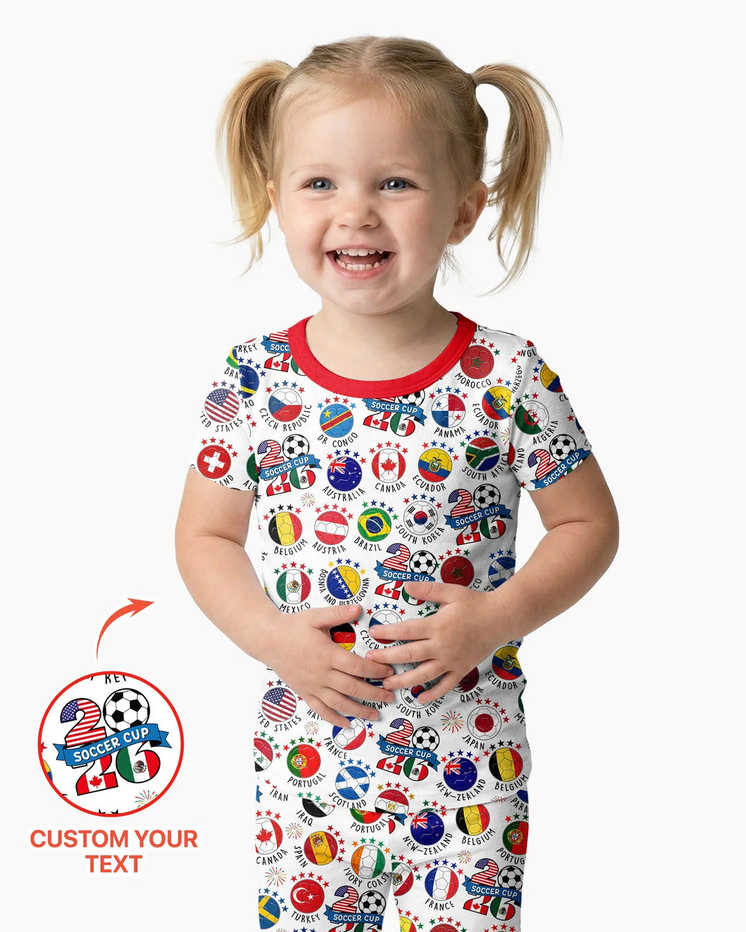 The World Plays Here 2026 Soccer Tour Bamboo Two Piece Short Sleeve Pajama Set