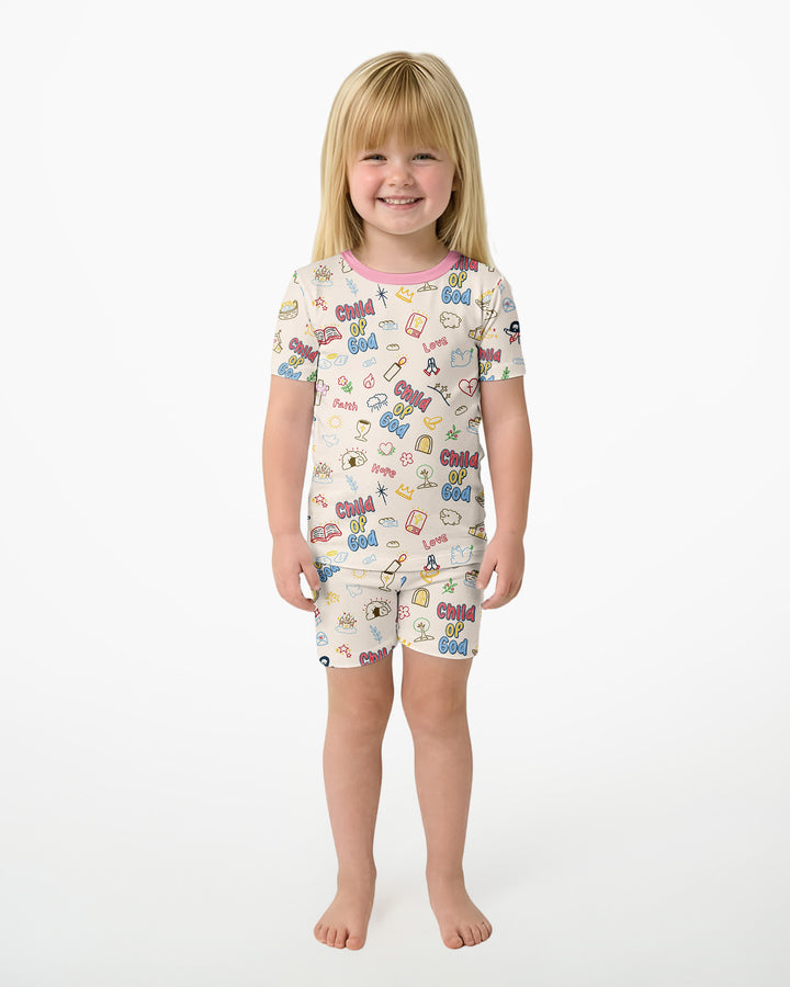 A Child Of God Family Matching Bamboo Two Piece Short Sleeve Shorts Pajama Set
