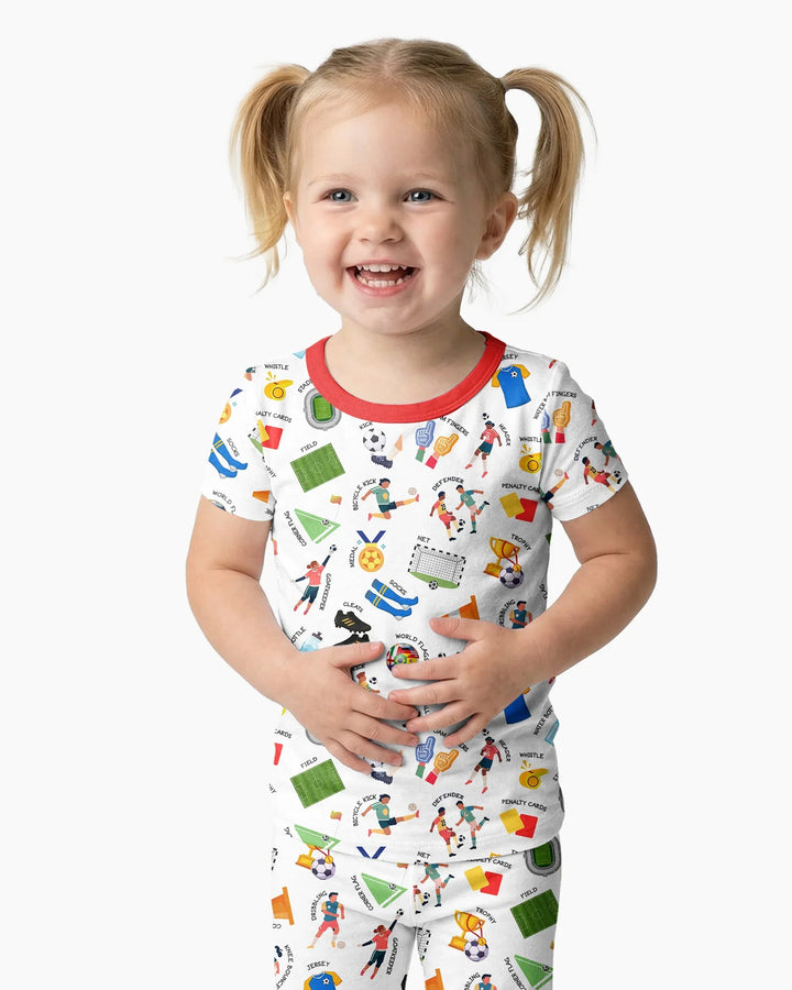 Soccer Fever All About The Game Bamboo Two Piece Short Sleeve Pajama Set