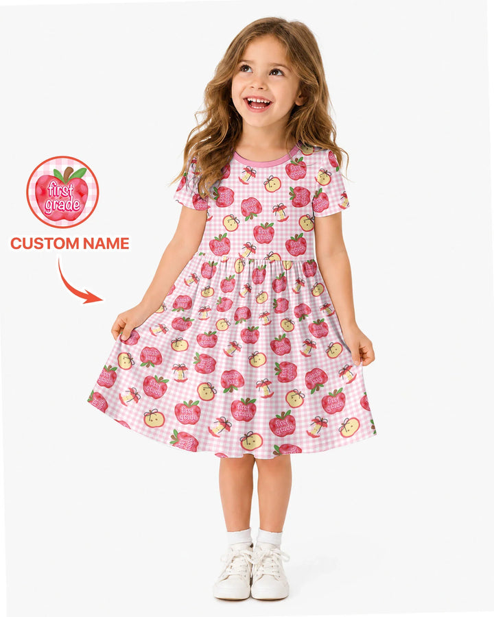 Custom School Grade Apple Days Bamboo Twirl Dress