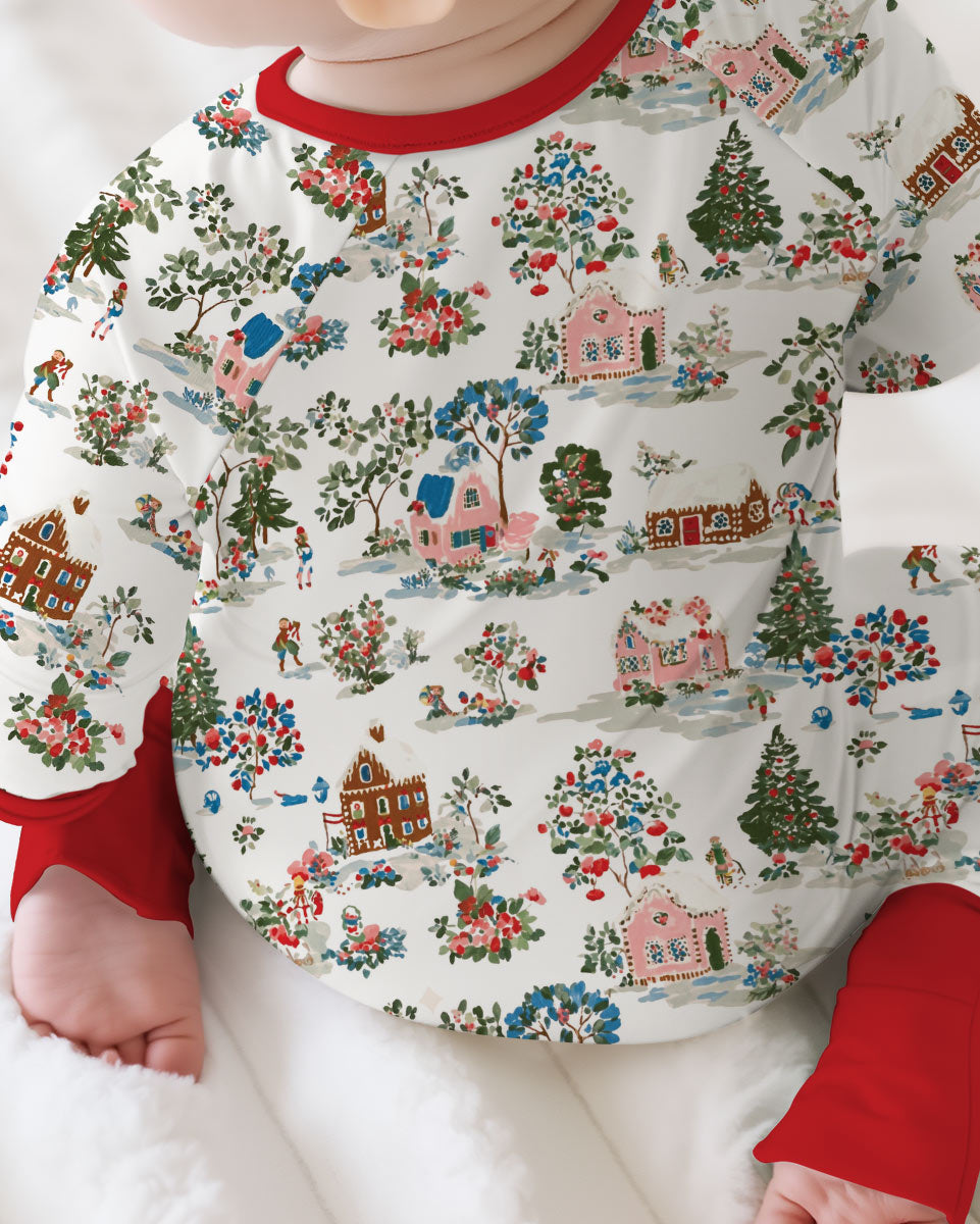 Christmas Village Winter Holiday Bamboo Convertible Zippy