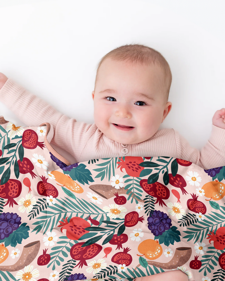 Pomegranate Blessings Night Family Matching Bamboo Blanket
