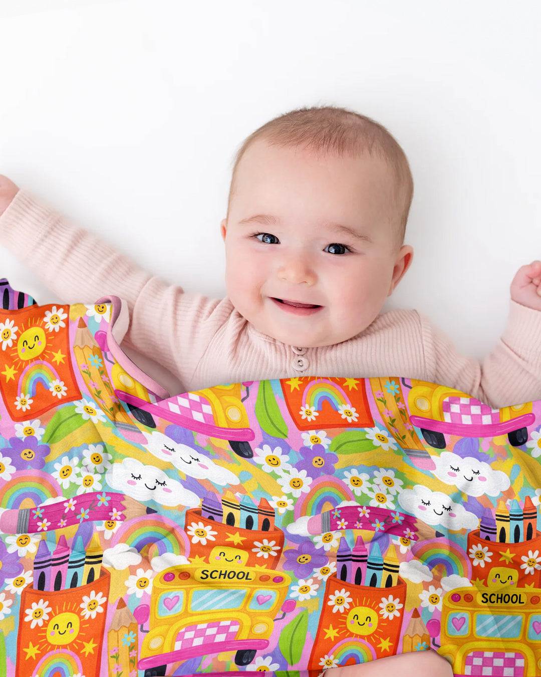 Retro Happy Classroom Bamboo Blanket