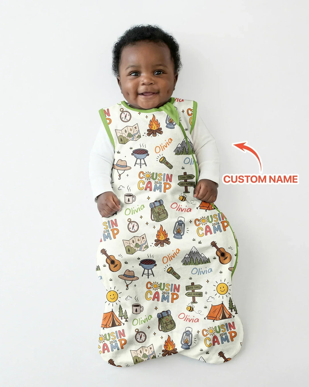 Custom Name Cousin Camp 2026 Bamboo Sleep Bag