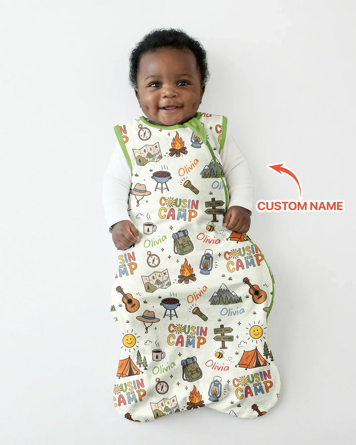 Custom Name Cousin Camp 2026 Bamboo Sleep Bag