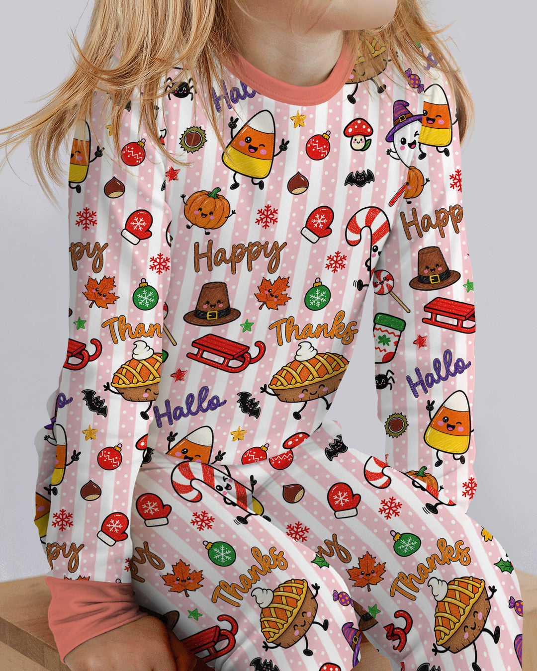 Happy Hallothanksmas Bamboo Two Piece Long Sleeve Pajama Set