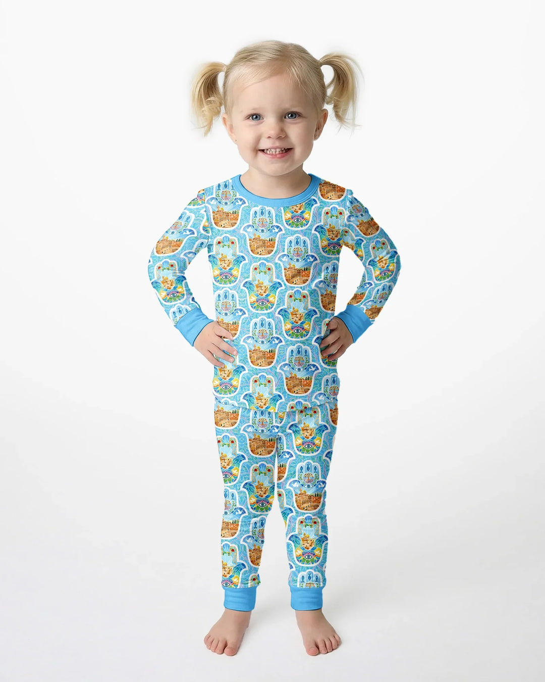 Hamsa Hand Bamboo Two Piece Long Sleeve Pajama Set