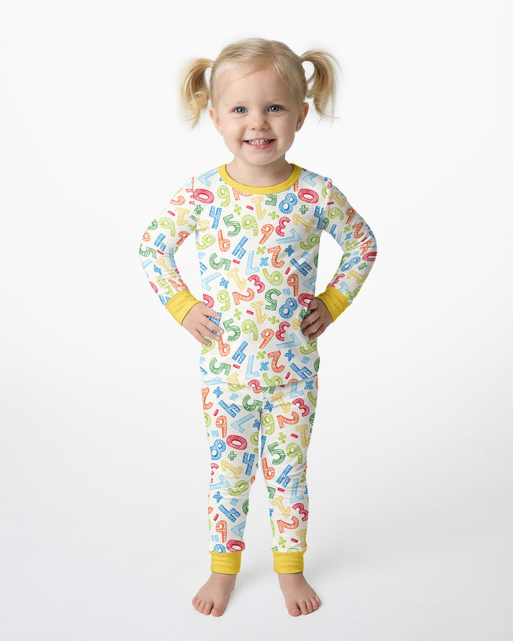 Math Doodles Bamboo Two Piece Long Sleeve Pajama Set