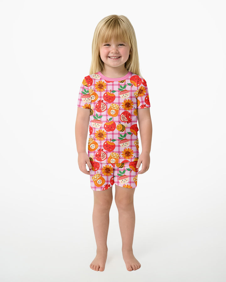 Sweet New Year Bamboo Two Piece Short Sleeve Shorts Pajama Set