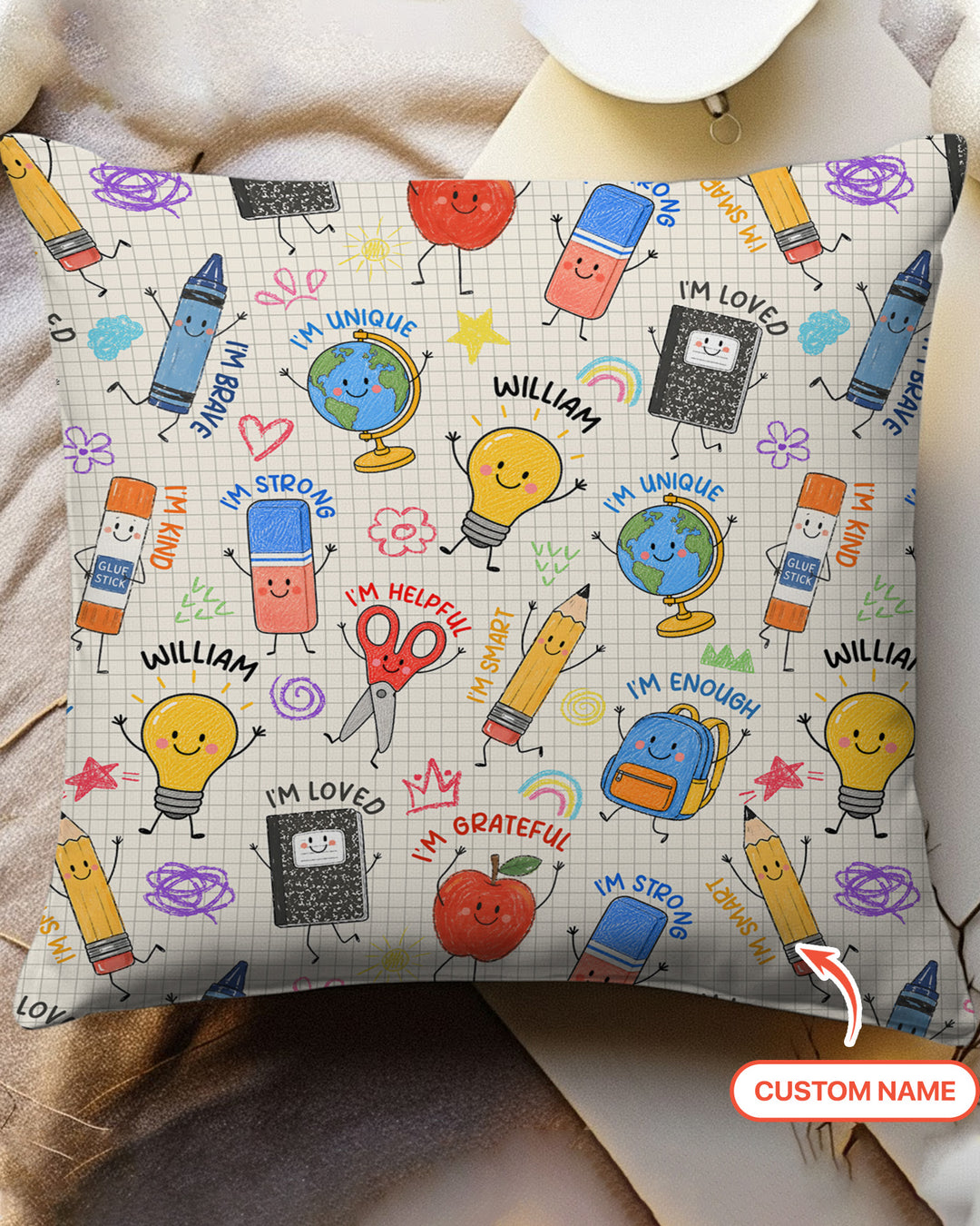 School Squad Custom Name Bamboo Pillow Case