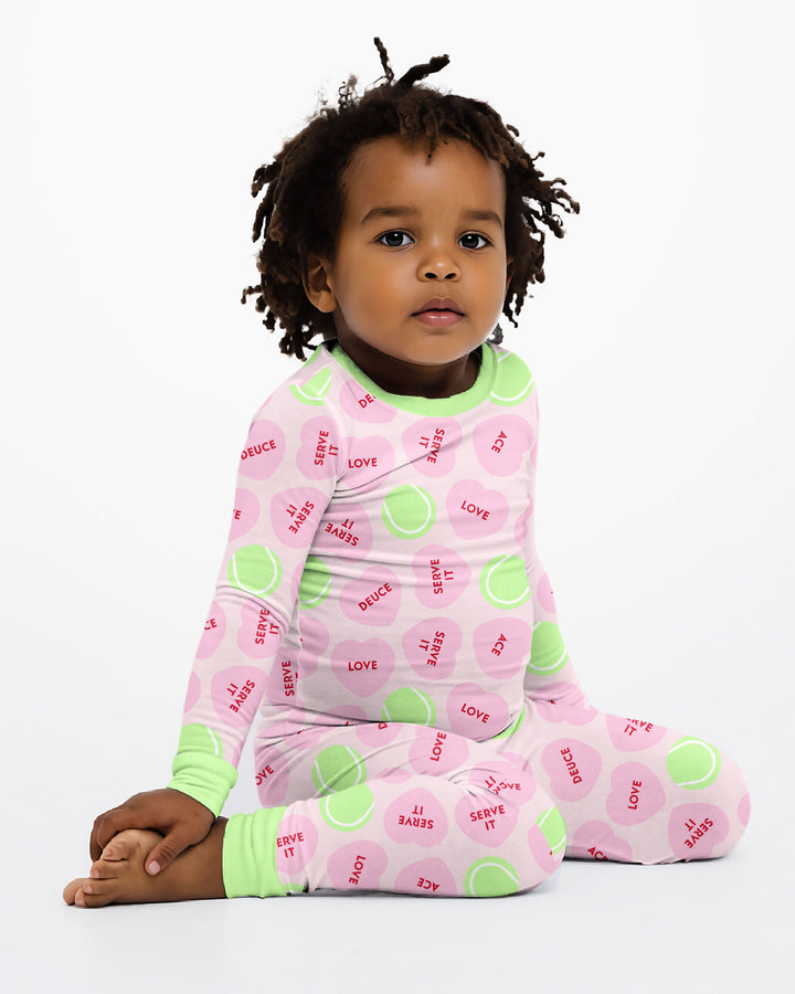 Tennis with Love Bamboo Two Piece Long Sleeve Pajama Set