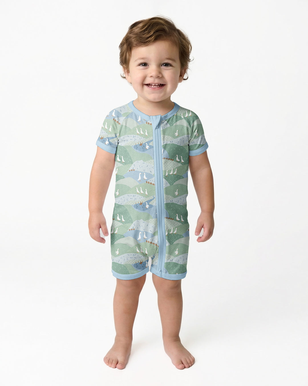 Wandering Geese Family Matching Bamboo Shorty Zippy