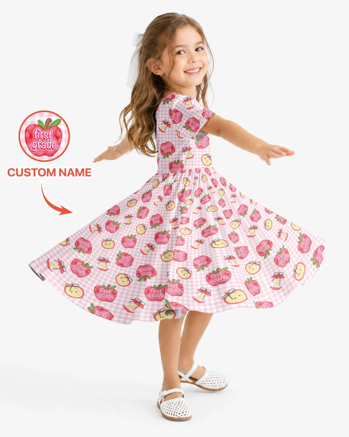 Custom School Grade Apple Days Bamboo Twirl Dress