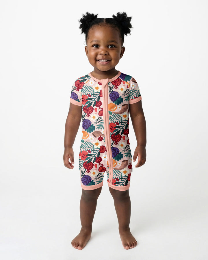Pomegranate Blessings Night Family Matching Bamboo Shorty Zippy