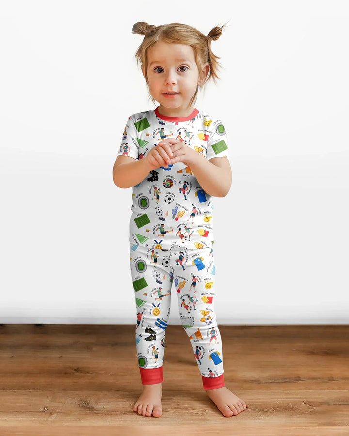 Soccer Fever All About The Game Bamboo Two Piece Short Sleeve Pajama Set