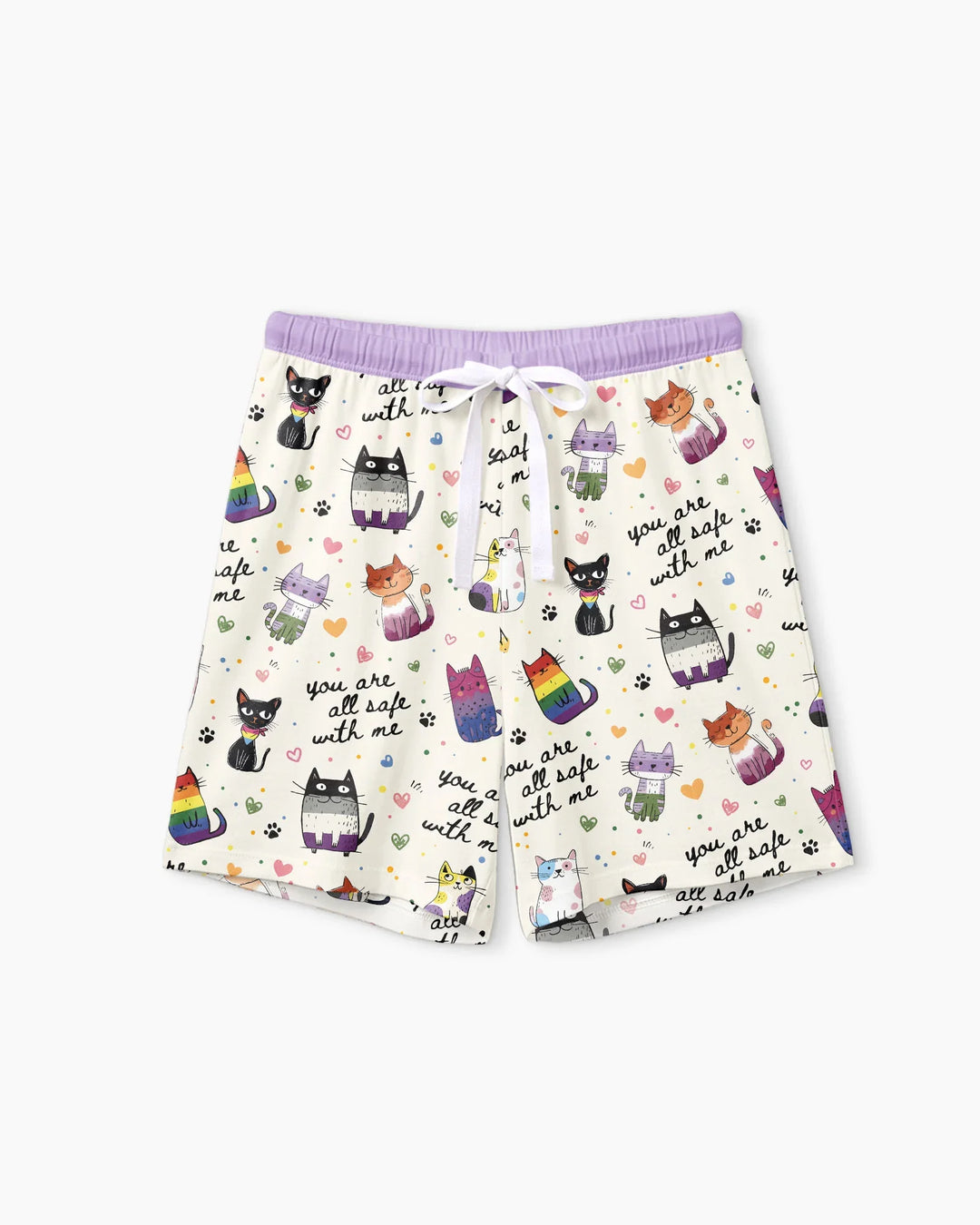 Loved & Safe Kitties Family Matching Bamboo Women Short Sleeve Short Pajama Set