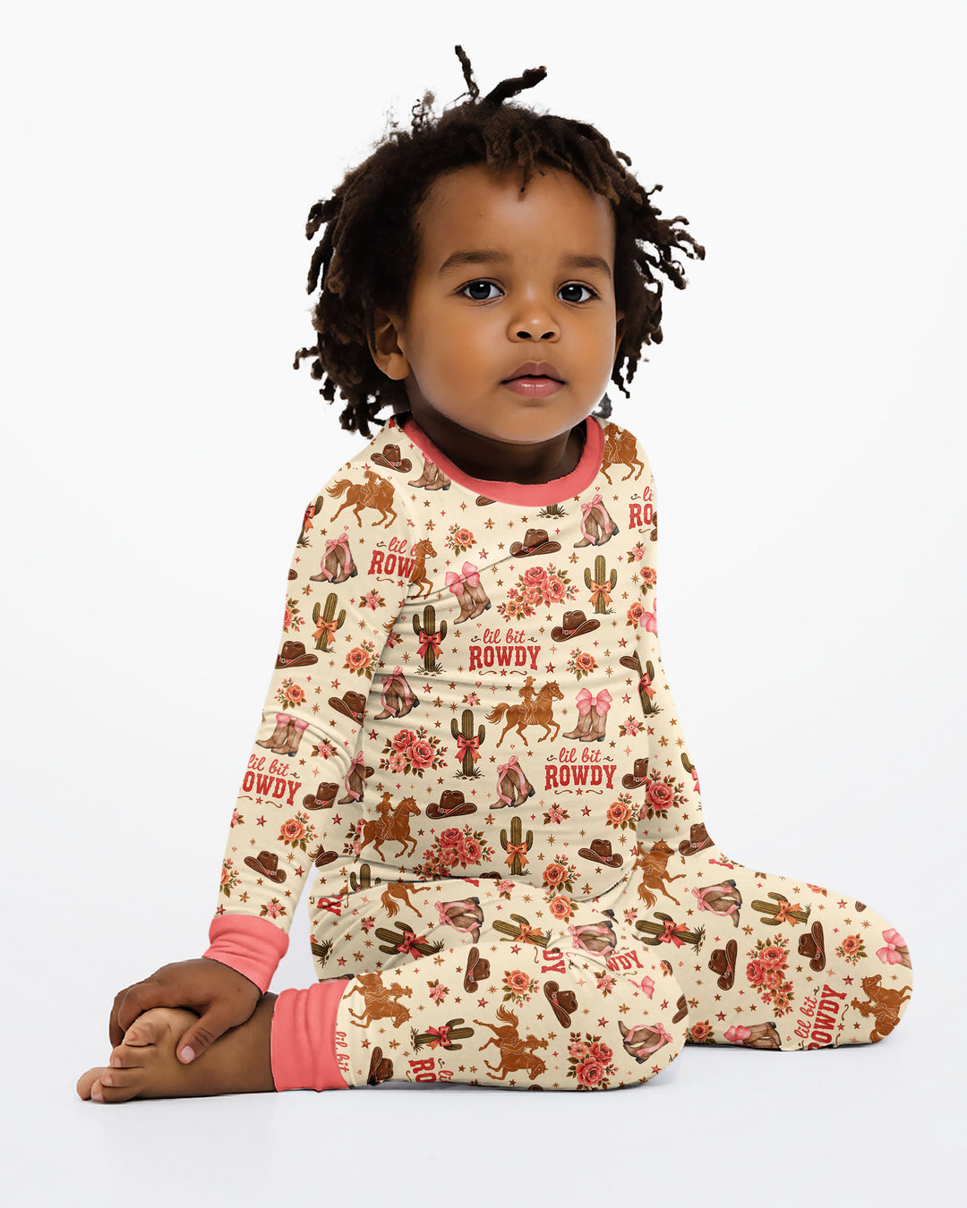Coquette Cowgirl Lil Bit Rowdy Two Piece Long Sleeve Pajama Set