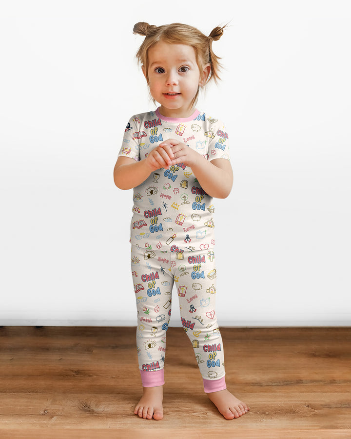A Child Of God Family Matching Bamboo Two Piece Short Sleeve Pajama Set