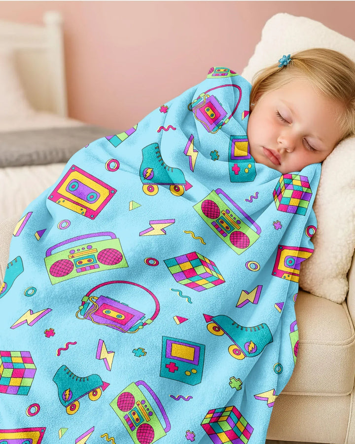 80s Retro Neon Bamboo Blanket