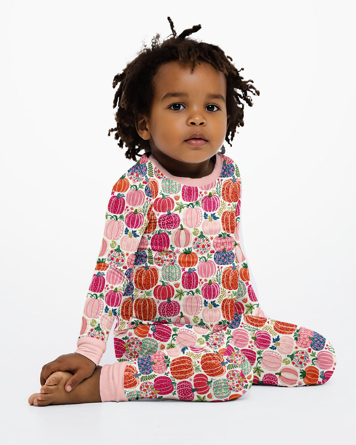 Pumpkin & Bloom Bamboo Two Piece Long Sleeve Pajama Set