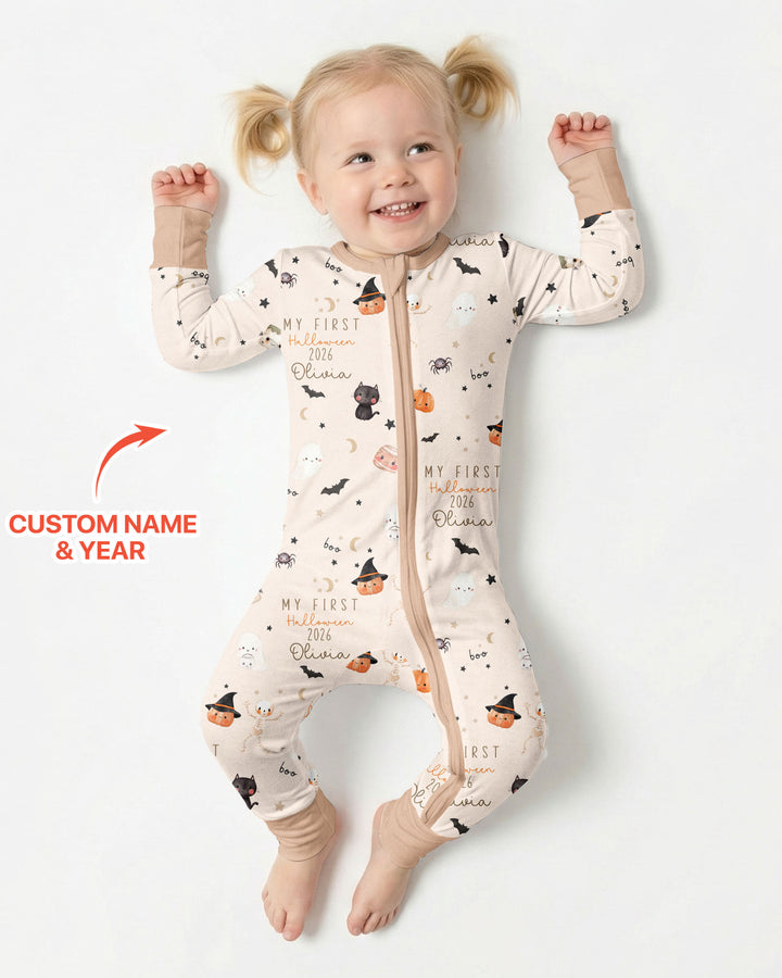 Personalised Baby First Halloween Bamboo Convertible Zippy