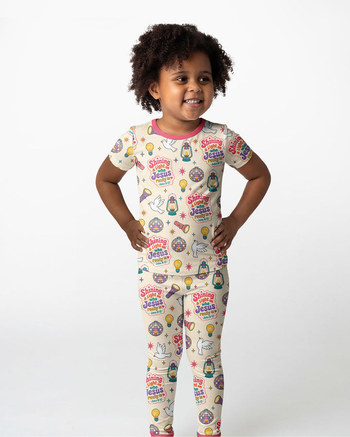Summer Retro Ice Creams Family Matching Bamboo Two Piece Short Sleeve Pajama Set
