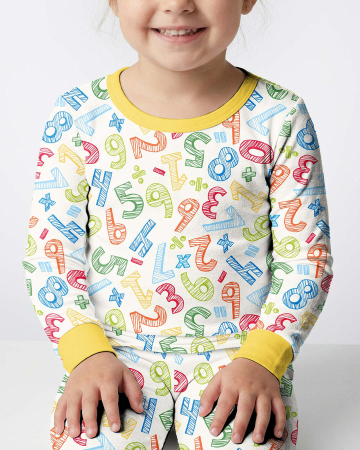 Math Doodles Bamboo Two Piece Long Sleeve Pajama Set