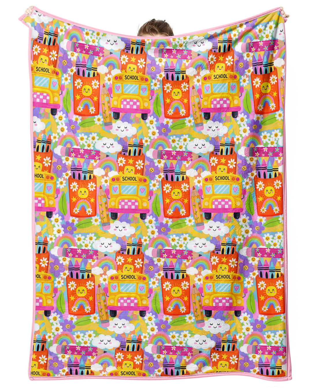 Retro Happy Classroom Bamboo Blanket