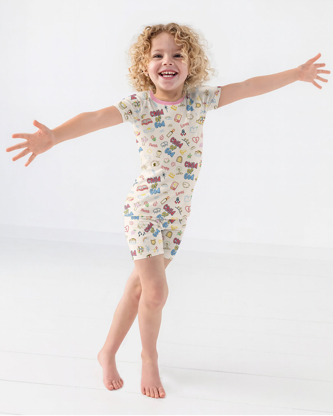 A Child Of God Family Matching Bamboo Two Piece Short Sleeve Shorts Pajama Set