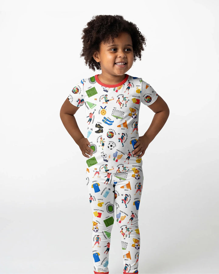 Soccer Fever All About The Game Bamboo Two Piece Short Sleeve Pajama Set