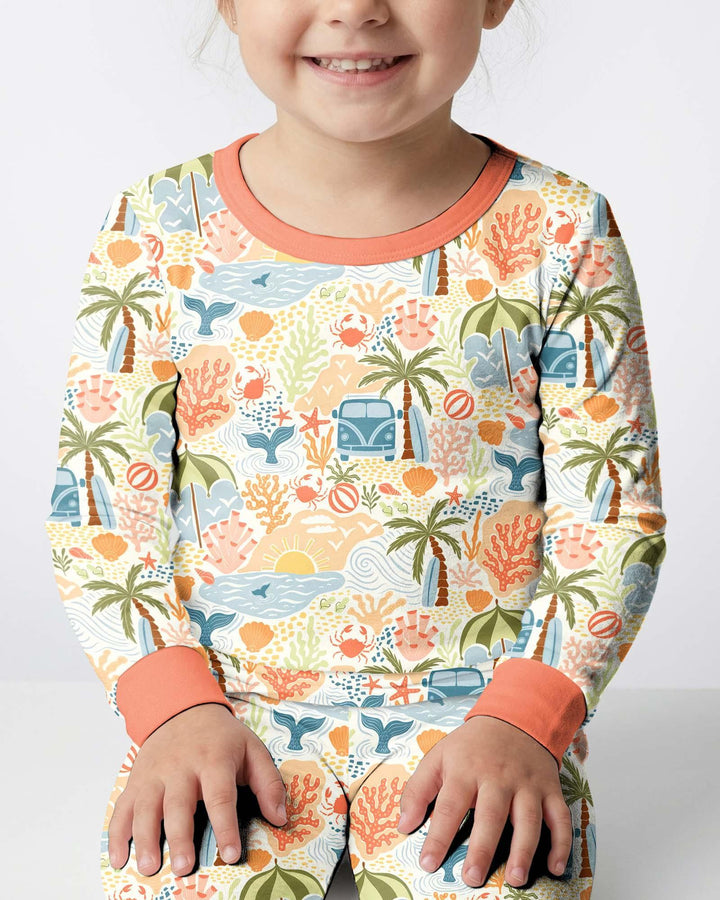 Beachy Boho Bamboo Two Piece Long Sleeve Pajama Set