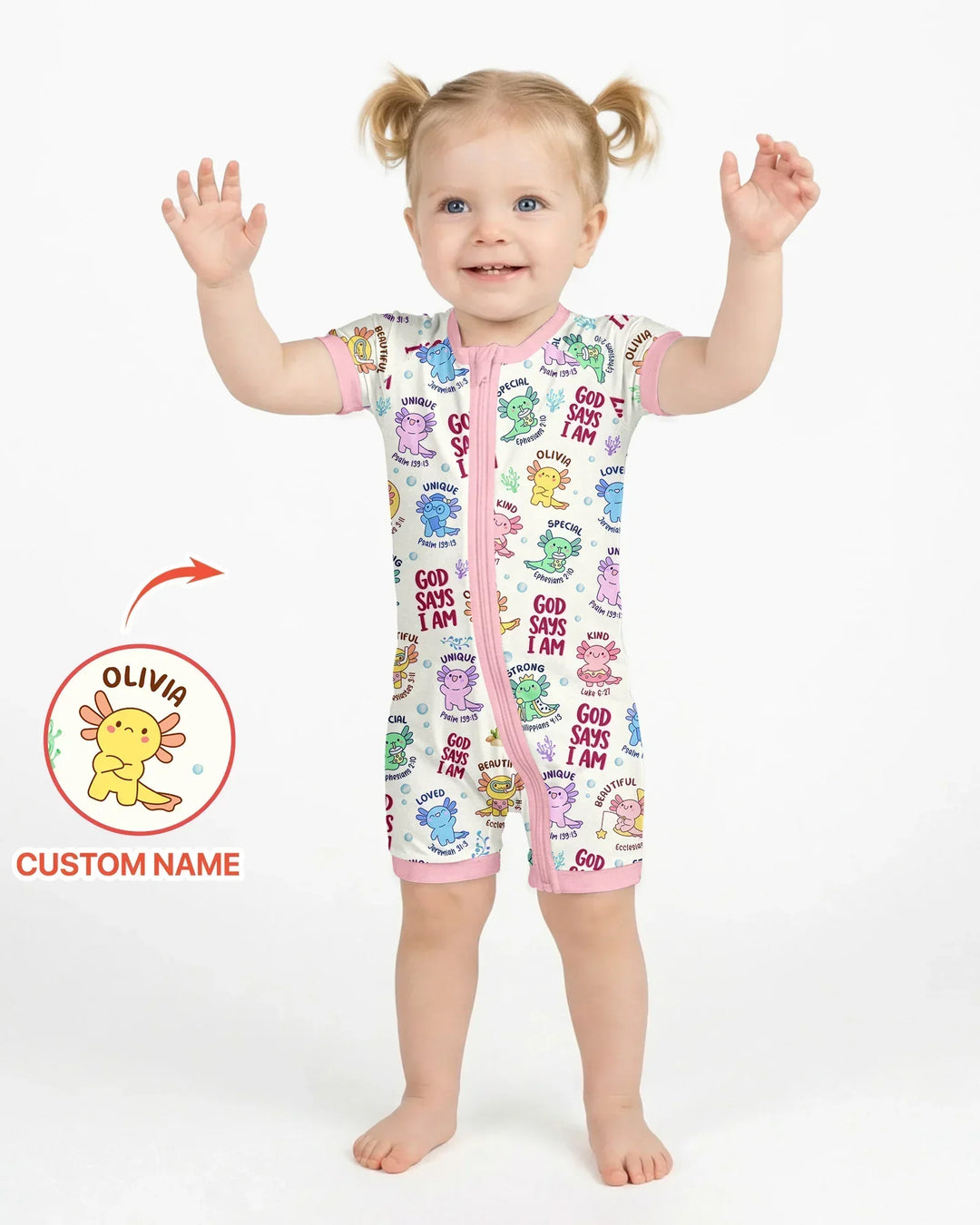 Axolotl God Says I Am Custom Name Bamboo Shorty Zippy