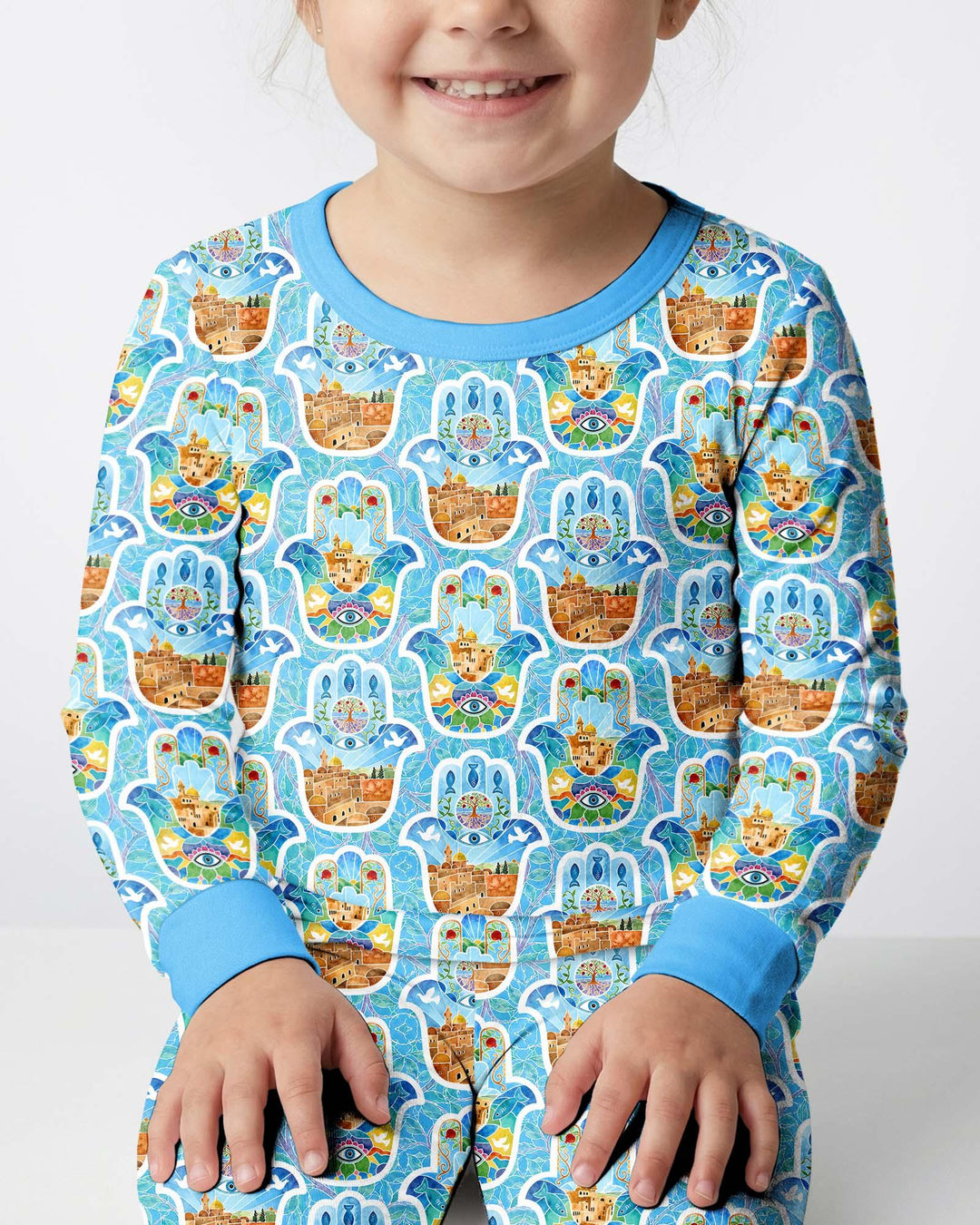 Hamsa Hand Bamboo Two Piece Long Sleeve Pajama Set