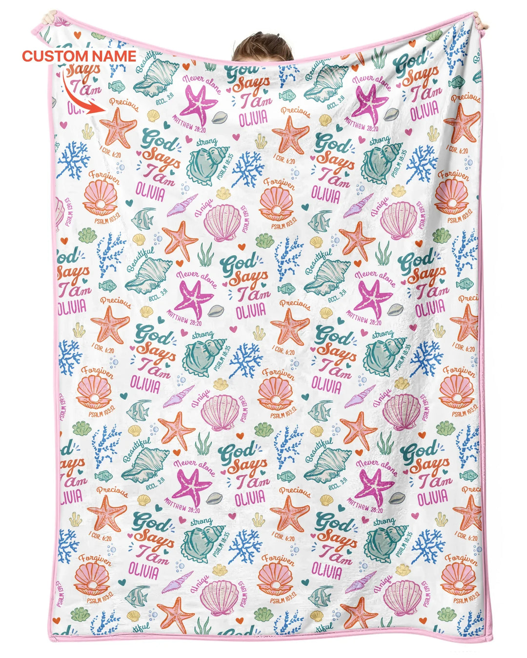 Coastal God Says I Am Custom Name Bamboo Blanket