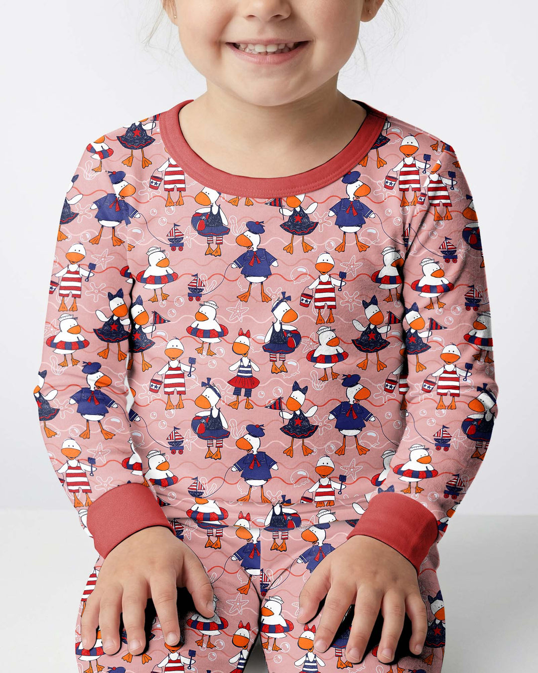 Freedom Floaties Family Matching Bamboo Two Piece Long Sleeve Pajama Set